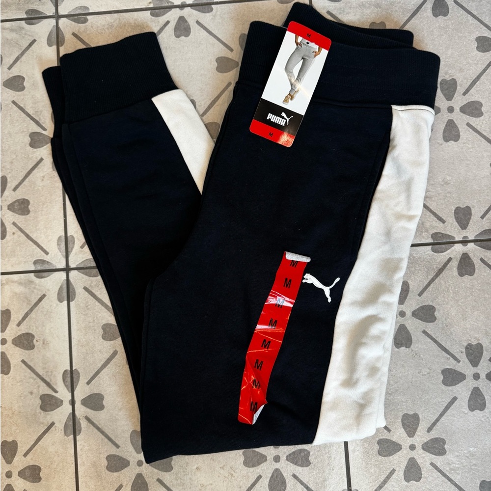 Puma Black and White Women’s Sweatpants Size M NWT